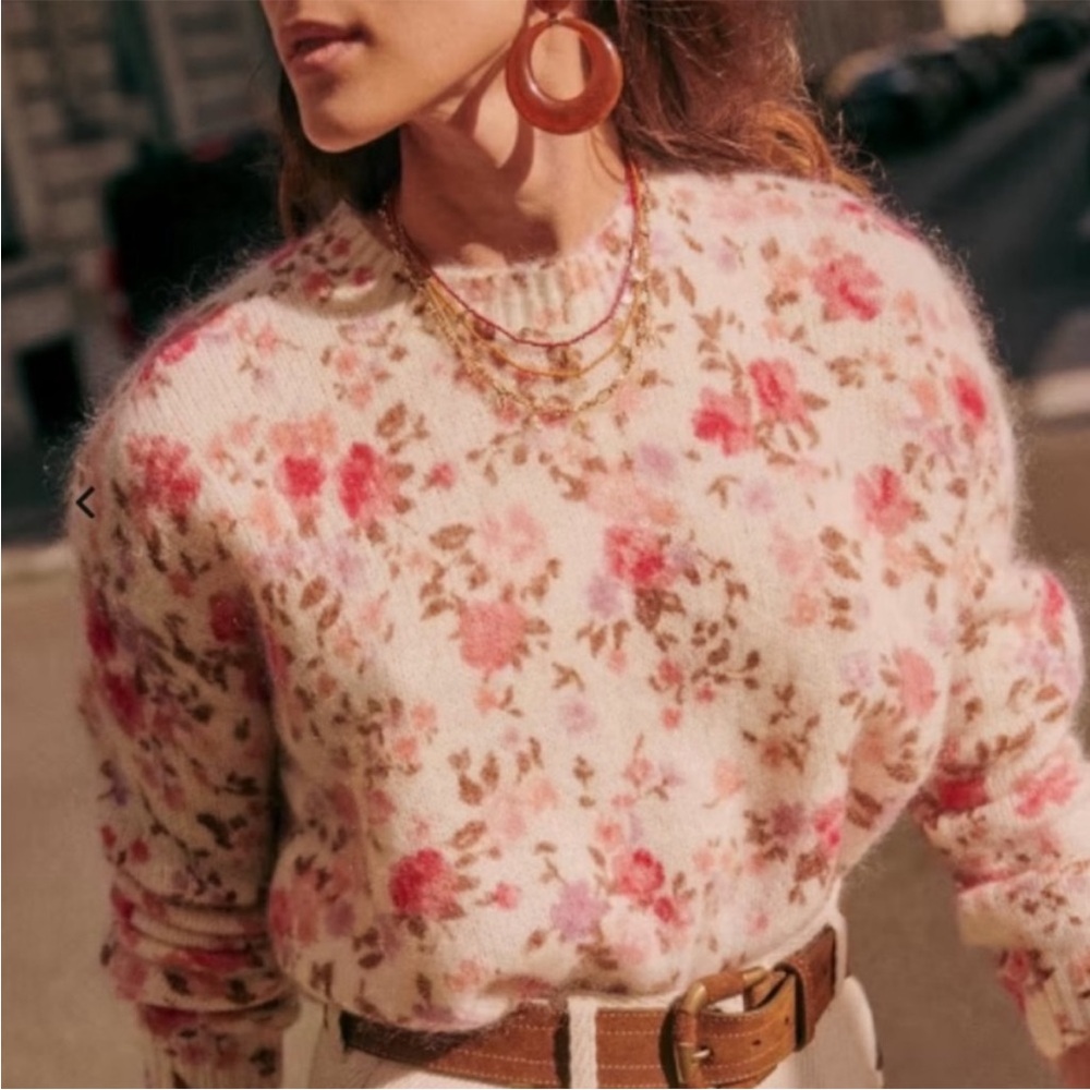 Sezane sweater, floral, size M
